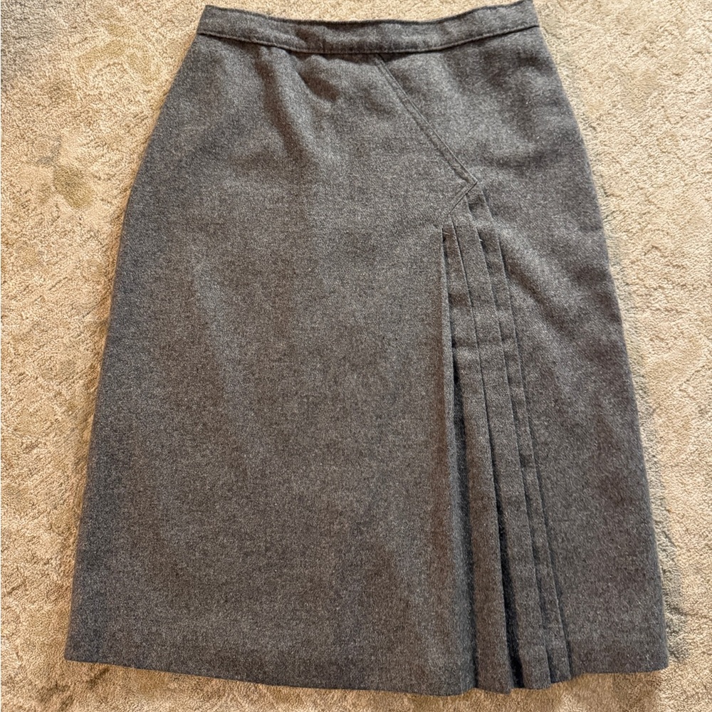 NIKI Grey Wool Pleated Skirt